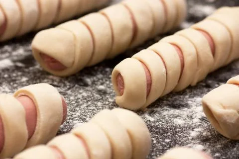 Sausage rolls Stock Photos