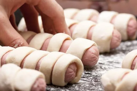 Sausage rolls Stock Photos
