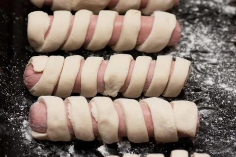 Sausage rolls Stock Photos