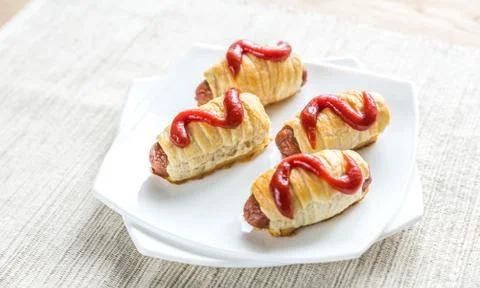 Sausage rolls Stock Photos