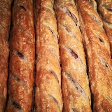 Sausage rolls Stock Photos