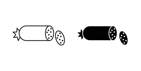 Sausage salami icon vector art Illustrations Stock Illustration