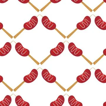 Sausage satay seamless pattern Illustrazione stock