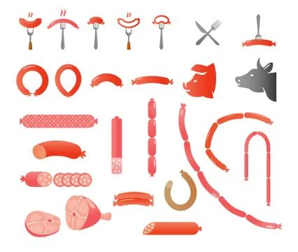 Sausage set Stock Illustration