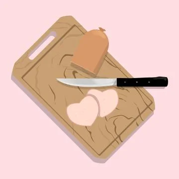 Sausage in in the shape of a heart Stock Illustration