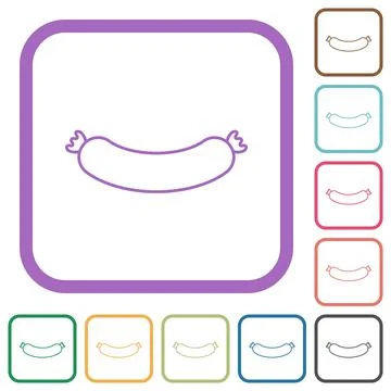 Sausage simple icons Stock Illustration
