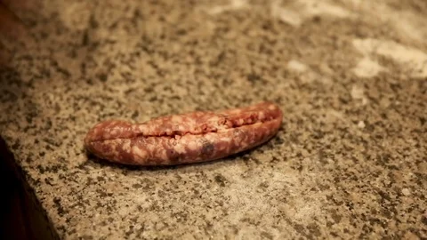 Sausage Sliced and Opened Stock Footage 87065683