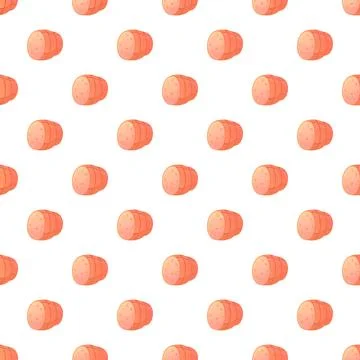 Sausage slices pattern on white background 스톡 일러스트