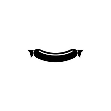 Sausage solid icon, food drink elements Stock Illustration