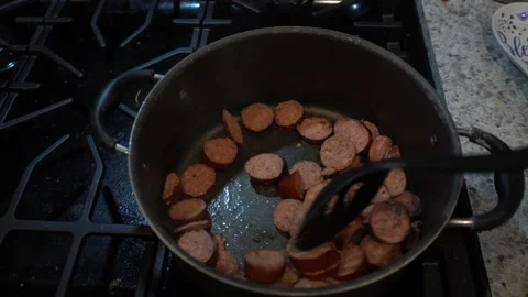 Sausage Stirring Stock Footage 269087643