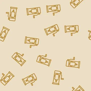 Sausage stuffer line vector seamless pattern Stock Illustration