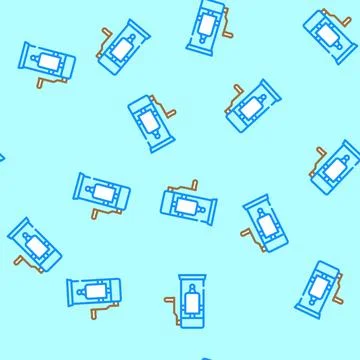 Sausage stuffer vector seamless pattern Stock Illustration