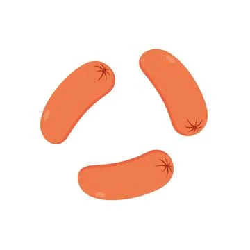 Sausage vector on white background. Grilled Sausage. 库存插图