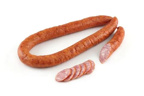 Sausage on a white background Stock Photos