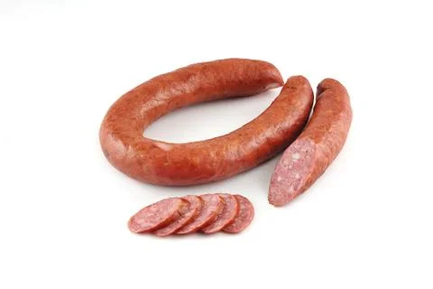 Sausage on a white background Stock Photos