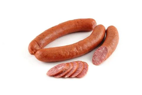 Sausage on a white background Stock Photos