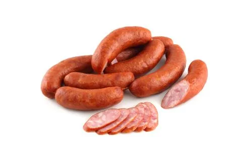 Sausage on a white background Stock Photos