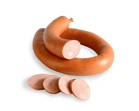 Sausage on white background. Stock Photos
