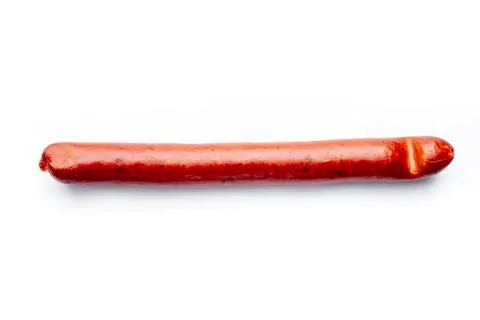 Sausage on white background with simple clean look Stock Photos