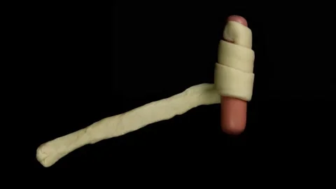 Sausage Wrapped in Dough Stock Footage 314894176