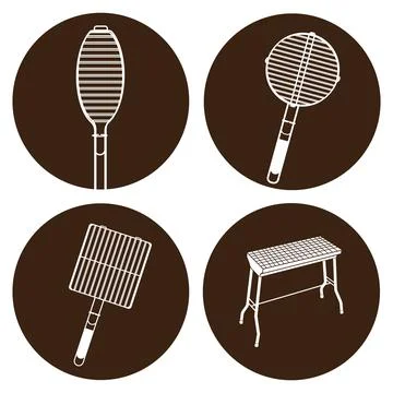 Sausage,fish grilling tool Stock Illustration