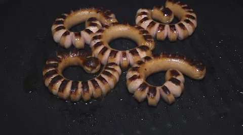 Sausages cooking Stock Footage 46294940