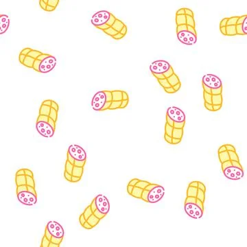Sausages food vector seamless pattern Stock Illustration