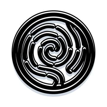 Sausages forming a spiral pattern in a circle Stock Illustration