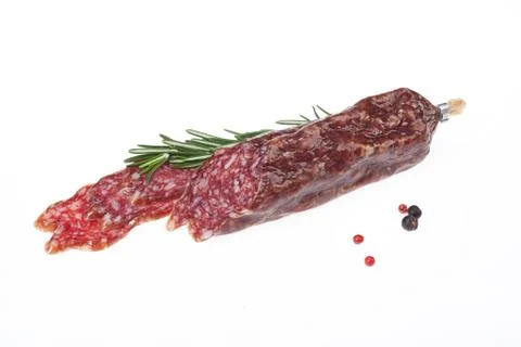 Sausages With Greenery Stock Photos