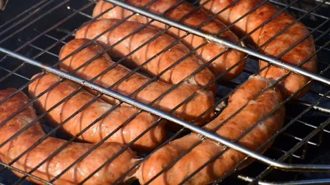 Sausages on the grill Stock Footage 118301303