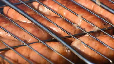 Sausages on the grill Stock Footage 118302356