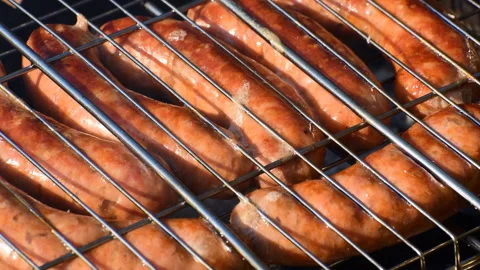 Sausages on the grill Stock Footage 118303420