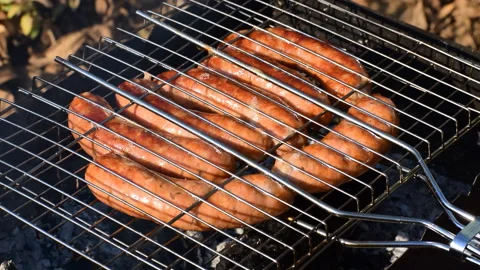 Sausages on the grill Stock Footage 118303468