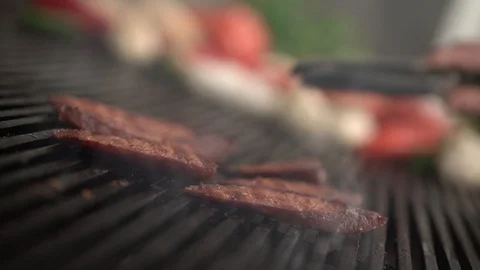 Sausages on the Grill HD Stock Footage 88599279