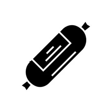 Sausages - ham icon, vector illustration, black sign on isolated background Stock Illustration