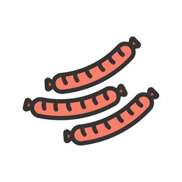Sausages icon vector image. Stock Illustration