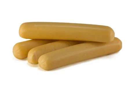 Sausages isolated on a white background. Stock Photos