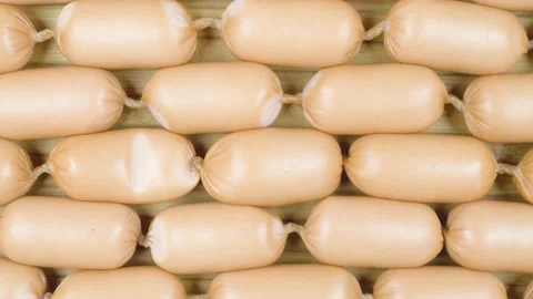 Sausages in natural shell Video stock 152817612