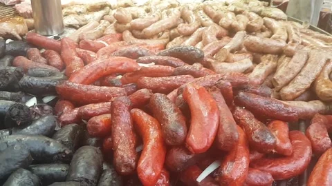 Sausages party Stock Footage 171814596