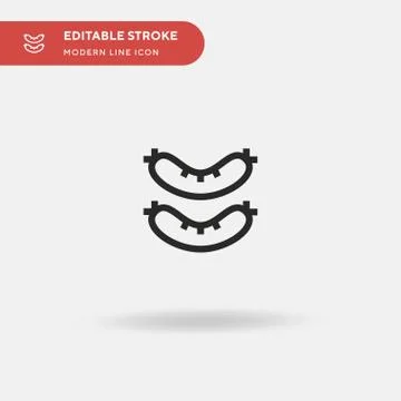 Sausages Simple vector icon. Illustration symbol design template for web mobi Stock Illustration
