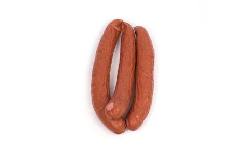 Sausages on a white background Stock Photos