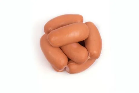 Sausages on a white background Stock Photos