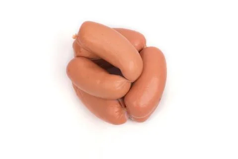 Sausages on a white background Stock Photos