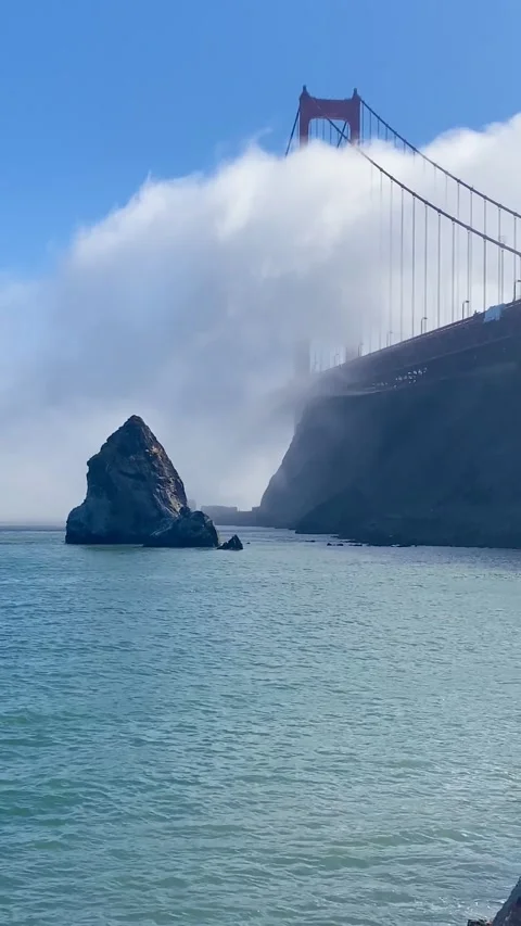 Sausalito View of the Bay Bridge with Clouds Stock Footage 282388476