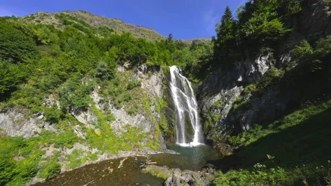 Saut deth Pish waterfall in Spain Stock Footage 170782318