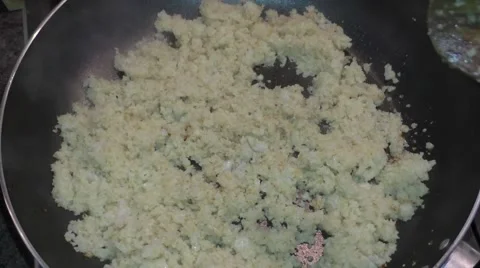 Saute Cauliflower rice Stock Footage 46688384