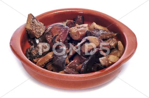 Sauteed rovellones, typical autumn mushrooms of spain Stock Photos