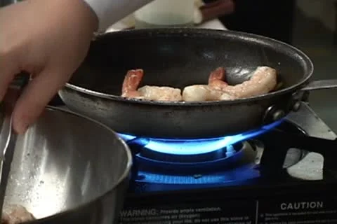 Sauteed Shrimp Stock Footage 8853175