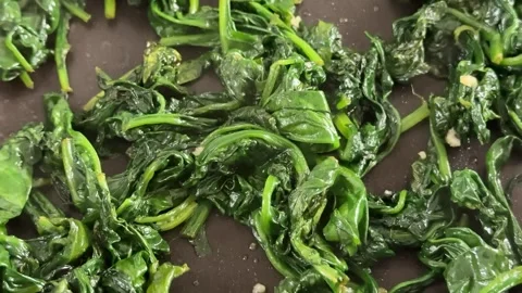 Sauteed Spinach Close up Stock Footage 319021216
