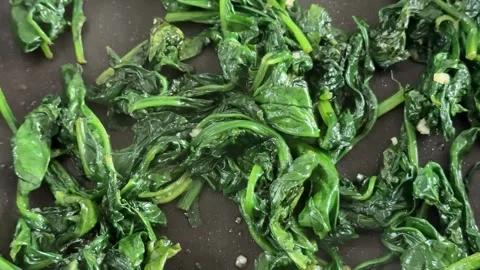 Sauteed Spinach Delight Stock Footage 319021154